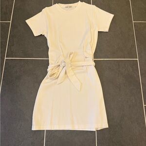 Vince Cream Belted Mini Dress
